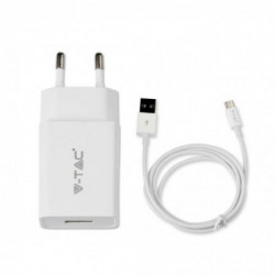 Fast Charging Set With Travel Adapter & Micro USB Cable White