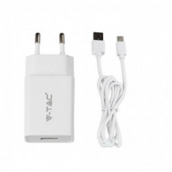 Charging Set With Travel Adapter Type C USB Cable White