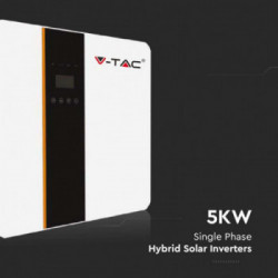 V-TAC Inverter Fotovoltaico Monofase Ibrido On-Grid / Off-Grid 5KW con Display LCD e Accessori Inclusi Garanzia 5 Anni IP20
