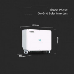 V-TAC Inverter Fotovoltaico Trifase On-Grid 50KW (500000W) Garanzia 10 Anni IP66