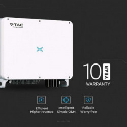 V-TAC Inverter Fotovoltaico Trifase On-Grid 50KW (500000W) Garanzia 10 Anni IP66