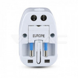 V-TAC 8705 adattatore per presa di corrente Universale Bianco