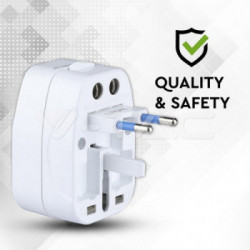 V-TAC 8705 adattatore per presa di corrente Universale Bianco