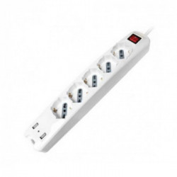 V-TAC 8715 prolunghe e multiple 1,5 m 5 presa(e) AC Interno Bianco