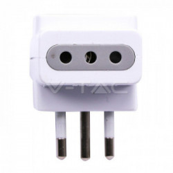 V-TAC 8721 adattatore per presa di corrente Tipo L (IT) Tipo L (IT) + Tipo F Bianco