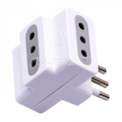 V-TAC 8721 adattatore per presa di corrente Tipo L (IT) Tipo L (IT) + Tipo F Bianco