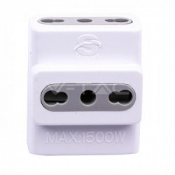 V-TAC 8722 adattatore per presa di corrente Tipo L (IT) Tipo L (IT) + Tipo F Bianco