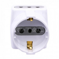 V-TAC 8723 adattatore per presa di corrente Tipo L (IT) Tipo L (IT) + Tipo F Bianco