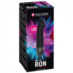 Mystim Right on Ron E-Stim - Vibratore Speciale a Testa Piatta, 8 Mod di Vibrazione, 5 Mod E-voice, Impermeabile, Ricaricabile
