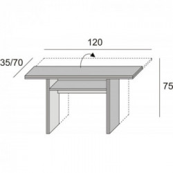 Terraneo EL530 Tavolo Consolle 4/6 Posti, Allungabile, 120x75x35/70 cm