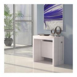 Terraneo EL540B Consolle, Tavolo Extend, 80x44/186x75cm, MDF, Bianco