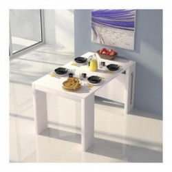 Terraneo EL540B Consolle, Tavolo Extend, 80x44/186x75cm, MDF, Bianco