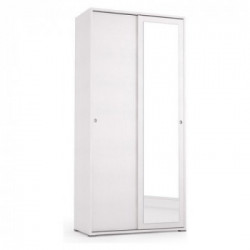 Terraneo EL115/1B2RIP Armadio 2 Ante Scorrevoli, Fronte Specchio, 2 Ripiani, 1 Tubo Appendiabiti, 90x45x195 cm