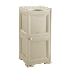 Mobiletto mono anta + 1 ripiano cm 40x43x85,5 in resina colore Angora - Omnimodus