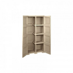 Armadio doppia anta portascope + 3 ripiani cm 79x43x164 in resina colore Angora - Omnimodus