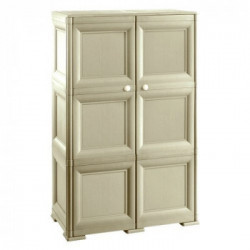 Armadietto doppia anta con 2 ripiani 79x43x125 in resina colore Angora - Omnimodus