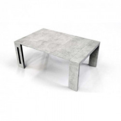 Terraneo EL542BETON Tavolo Consolle Cemento 2/4/6/8/10 Posti, Allungabile, 44/186x120x75 cm