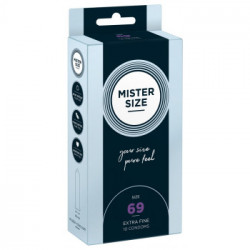 Mister Size 69 mm - Preservativi Sottili in Lattice, Confezione da 10