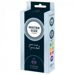 Mister Size 69 mm - Preservativi Sottili in Lattice, Confezione da 10