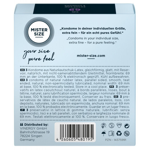 Mister Size 69 mm - Preservativi Sottili in...