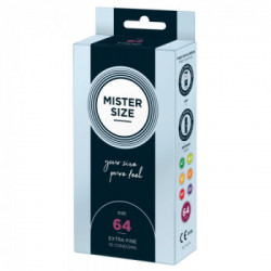 Mister Size 64 mm - Preservativi Sottili in Lattice, Confezione da 10