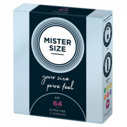 Mister Size 64 mm - Preservativi Sottili in Lattice, Confezione da 3