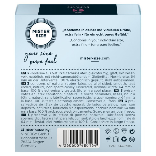 Mister Size 64 mm - Preservativi Sottili in...