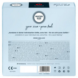 Mister Size 60 mm - Preservativi Sottili in Lattice, Confezione da 36