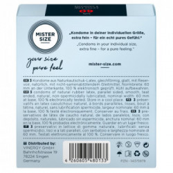 Mister Size 60 mm - Preservativi Sottili in Lattice, Confezione da 3