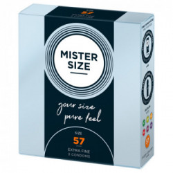 Mister Size 57 mm - Preservativi Sottili in Lattice, Confezione da 3