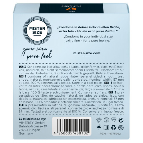 Mister Size 57 mm - Preservativi Sottili in...