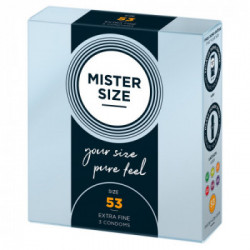 Mister Size 53 mm - Preservativi Sottili in Lattice, Confezione da 3