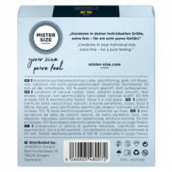 Mister Size 53 mm - Preservativi Sottili in Lattice, Confezione da 3