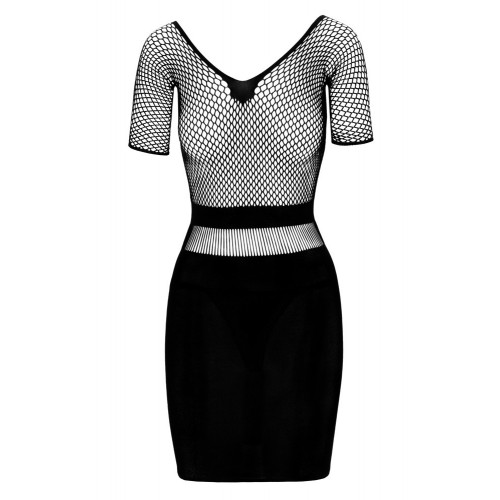 NoXqse Dress - Vestitino Nero con Top a Rete,...