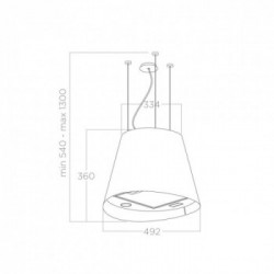 Elica JUNO BK/F 51 - Cappa Filtrante Sospesa, Nero, 50 cm, 620 m³/h, PRF0071970, A