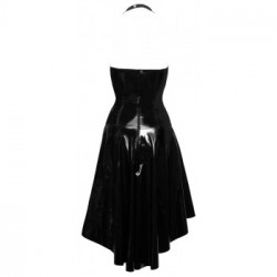 Black Level Vinyl Daytona - Miniabito Nero Lucido con Laccetti, Taglia 2XL