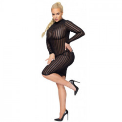 Noir Handmade Cleo - Miniabito a Righe Nero, Taglia 4XL