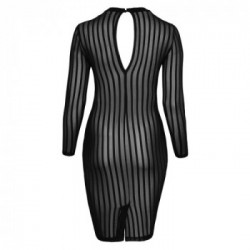 Noir Handmade Cleo - Miniabito a Righe Nero, Taglia 4XL
