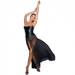 Noir Handmade Long B - Vestito Lungo Nero, Taglia S