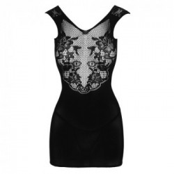 NoXqse Dress and String - Vestitino Nero con Top in Pizzo, Taglia S-L