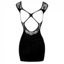 NoXqse Dress and String - Vestitino Nero con Top in Pizzo, Taglia S-L