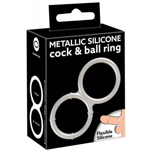 You2Toys Metallic Silicone Cock and Ball -...