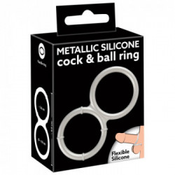 You2Toys Metallic Silicone Cock and Ball - Anelli per Pene e Testicoli