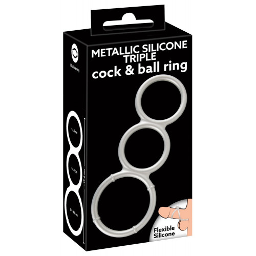 You2oys Metallic Silicone Triple Cock and Ball...