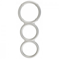 You2oys Metallic Silicone Triple Cock and Ball Ring - Anelli per il Pene e per Testicoli