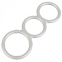 You2oys Metallic Silicone Triple Cock and Ball Ring - Anelli per il Pene e per Testicoli