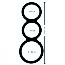 You2oys Metallic Silicone Triple Cock and Ball Ring - Anelli per il Pene e per Testicoli