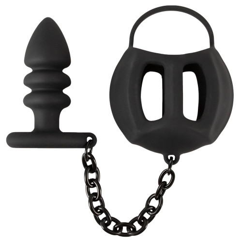 Black Velvets Ball Cage With Butt - Plug Anale...