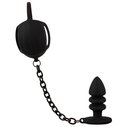 Black Velvets Ball Cage With Butt - Plug Anale...