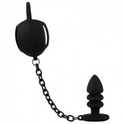 Black Velvets Ball Cage With Butt - Plug Anale con Anello per il Pene